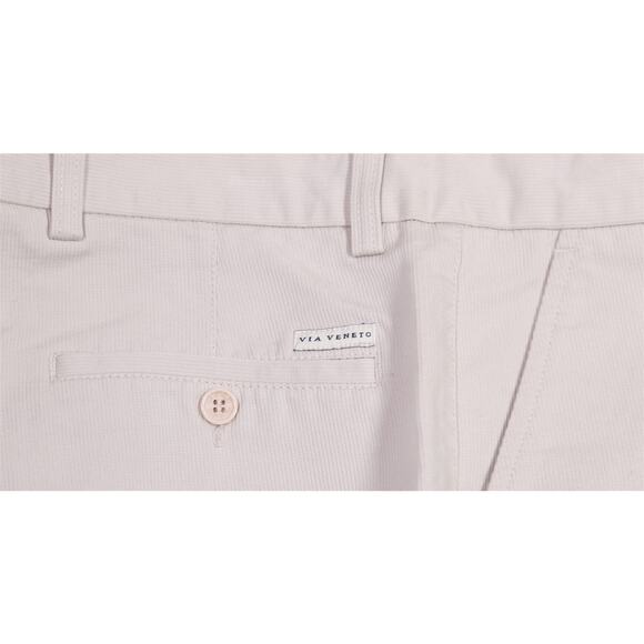 Via Veneto Beige Twill Cotton Flat Front Chino Pants 32x32 - Picture 3 of 7